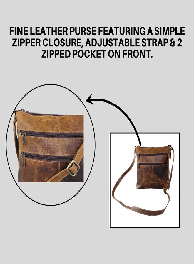 Madosh, Buffalo Leather Bag Men's Shoulder Crossbody Brown Zipper Messenger Daily Casual Bag - Image 5